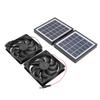 Solar Exhaust Fan Kit Rain Proof 2x5W Exhaust Ventilation Cooling Fan with 10W Foldable Solar Panel for Outdoor   Pet House Utility Room