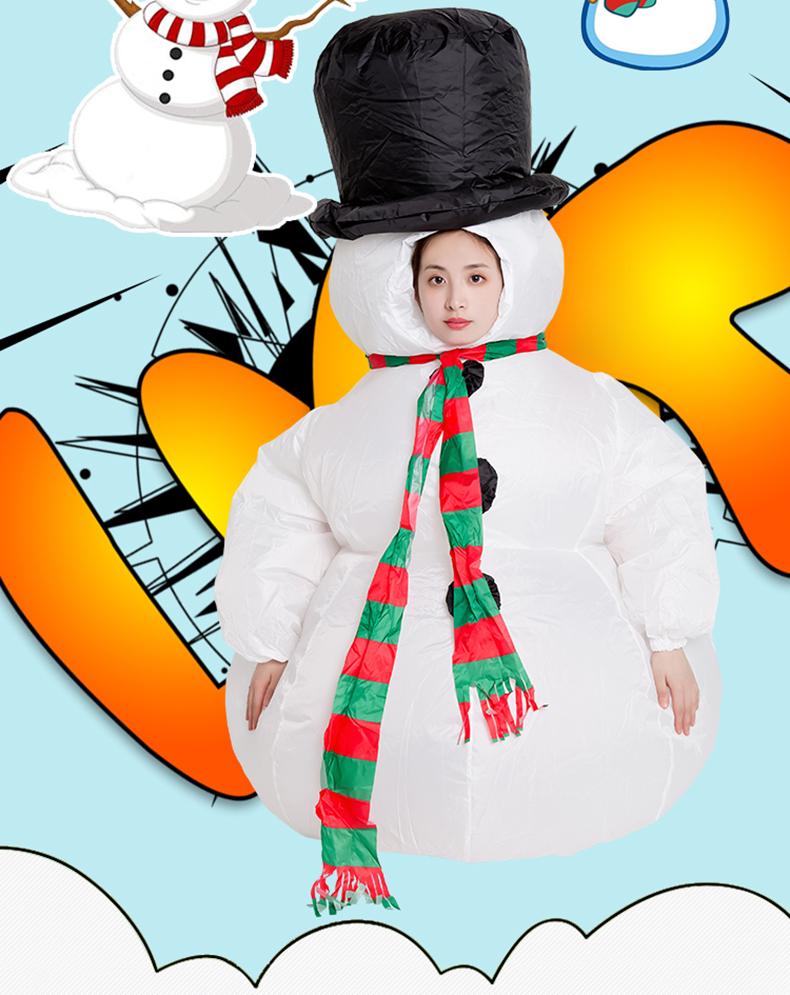 Adult Christmas Santa Claus and Snowman Inflatable Costume with Accessories