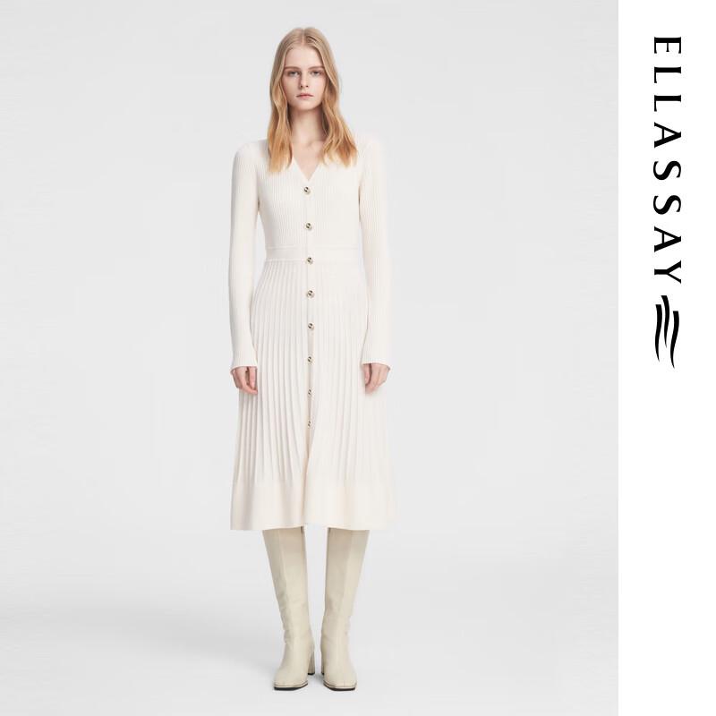 

ELLASSAY Women s 100% Merino Wool V-Neck Midi Dress S