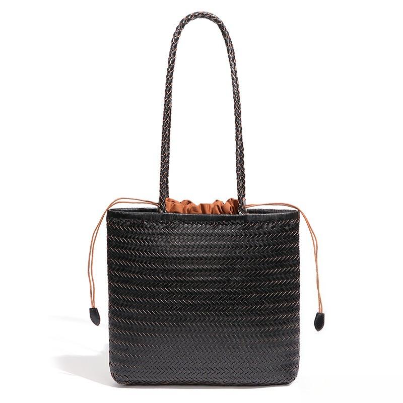 

Женская плетеная сумка-тоут из натуральной кожи, кошелек, модная плетеная сумка через плечо, кошельки, сумки 30x27x7cm