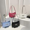 22 Spring New Textured Bow Tide Indentation Fresh Stylish Simple Underarm Shoulder Bag