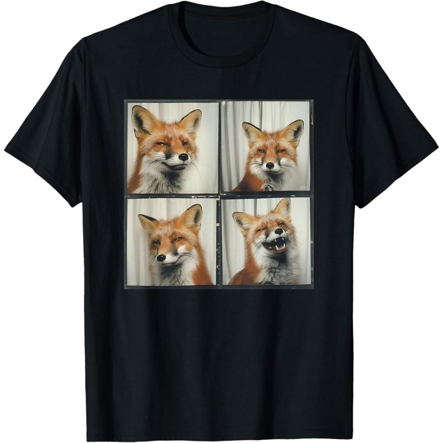 

Fox Face Portrait Funny Animal Photobooth Laughing Fox T-Shirt XXXXXL чорний