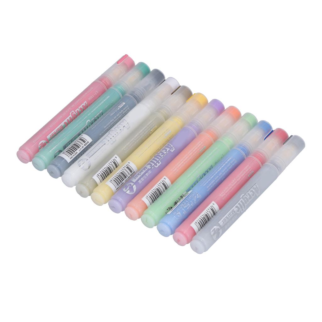 12 Pcs Acrylic Marker Pen DIY Colorful Marker Note Marker Pen Holiday Decoration