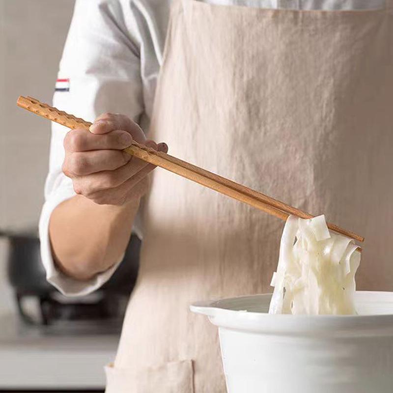 Japanese Extra Long Wooden Chopsticks Polished Beech Wood Fired Food Noodle Anti-Slip Chopsticks Kitchen Cooking Tools