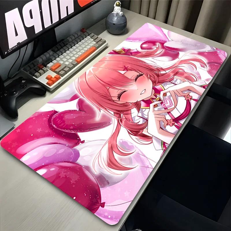 Mouse Pad Computer Pink Flower Anime Mousepad Laptop Hololive Sakura Miko Keyboard Pad PC Kawaii Girl Gaming Desk Mouse Mat Gift