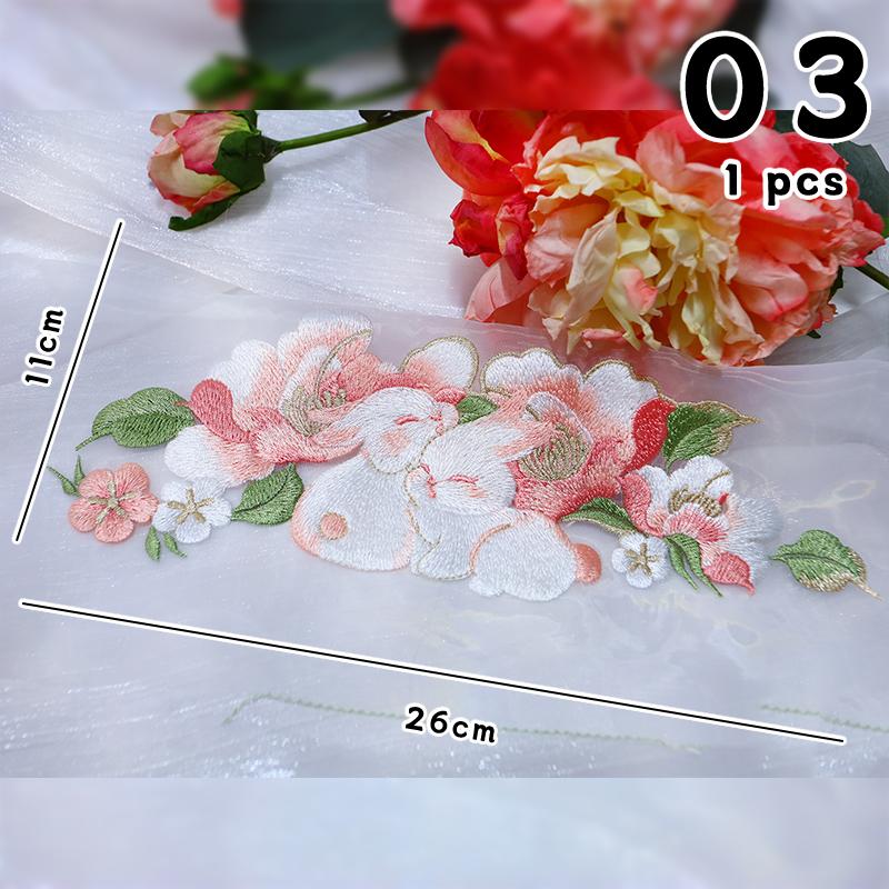 1pc Chinese Style Embroidery Patch Hanfu Cheongsam Decor Trims Collar Waist Lace Shirts Neckline Edge DIY Sewing Accessories