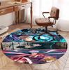 Jujutsu Kaisen Pattern Round Rug, Indoor/Outdoor Mat, for Picnic, Gameroom, Bedroom, Office, Living Room, Home Decor Carpet, Birthday Gift