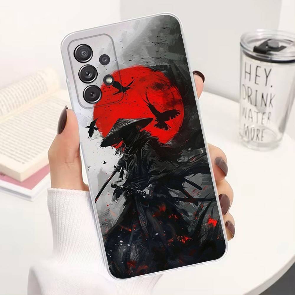 B-Bushido S-Samurai Phone Case For Samsung A30,71,51,S9,10,20,Ultra,FE,Lite, S22,23,21,PIus,Transparent, Silicone Case
