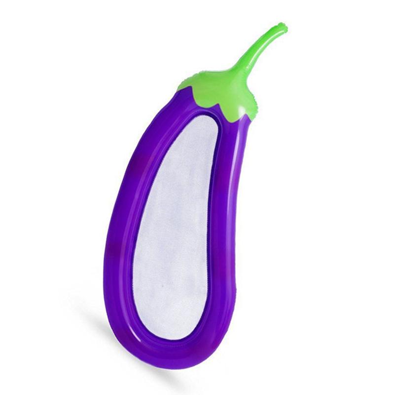 Large Purple Inflatable Eggplant Float with Net Lounger
