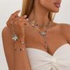 Crystal Tassel Necklace for Women Flower Rhinestone Choker Bohemian Statement Party Jewelry Gift