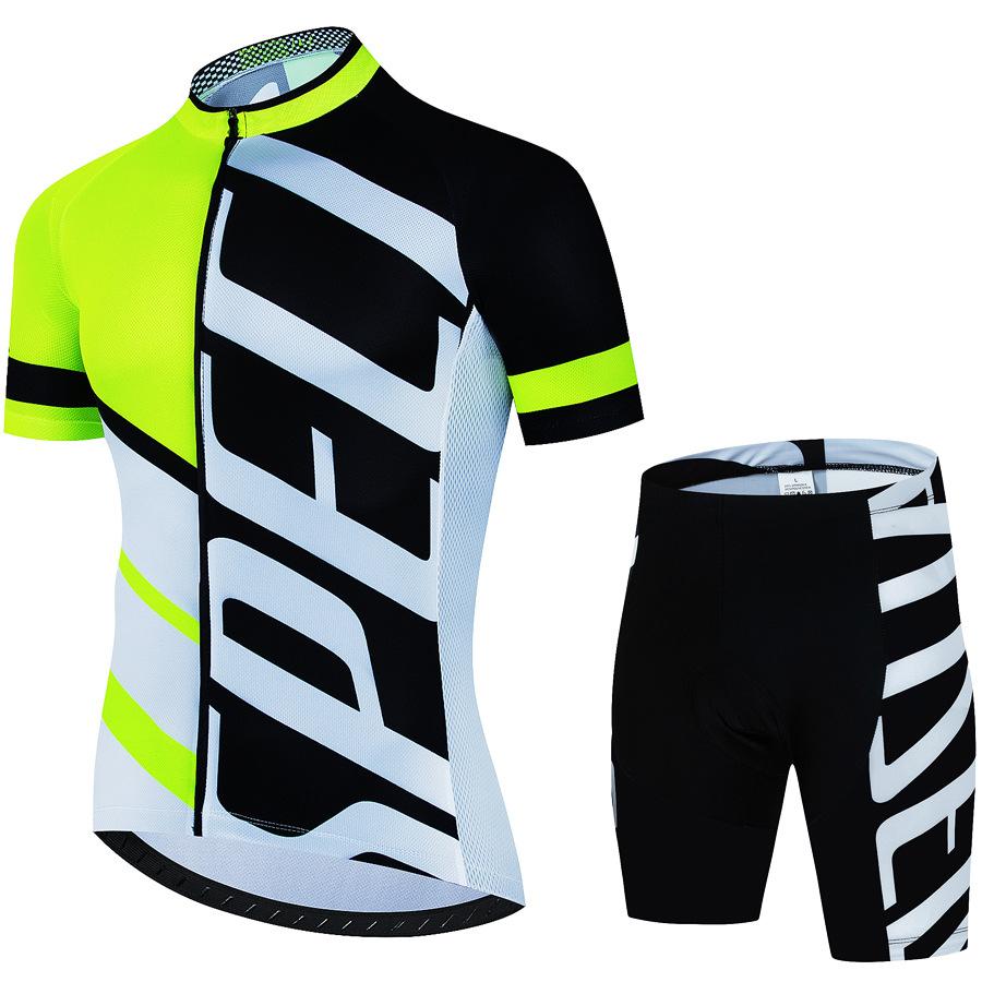 Tour De France Team Cycling Jersey & Pants Set Men's Short Sleeve Summer Bike Clothing Breathable Quick Dry Outdoor Road Bicycle