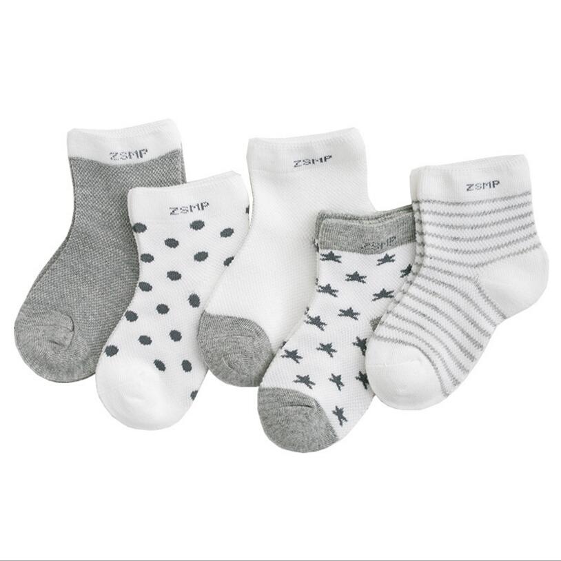 5 Pair=10PCS/lot Dot Kids Socks Summer Thin Comfortable Breathable Cotton Fashion Baby Socks Toddler Girls for 0~6 Year  New