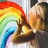 Decoration Creative Wall Stickers Double-sided Visual Rainbow Electrostatic Window Glass Stickers Home Landscaping