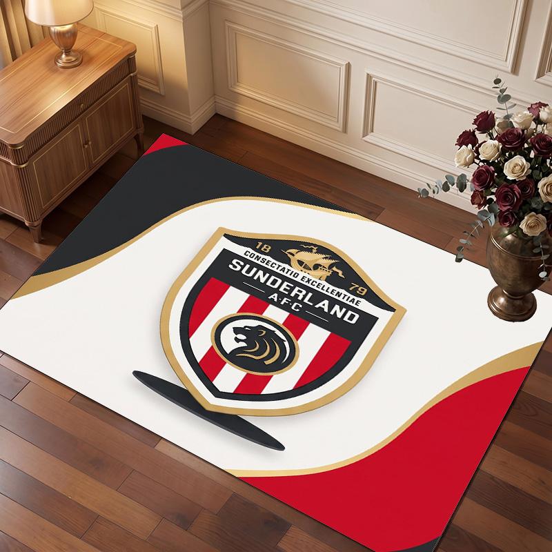 Tappeto in Velluto di Cristallo con Stampa del Sunderland Football Club, Comodo Assorbente d'Acqua Antiscivolo Tappeto per Pavimenti Interni