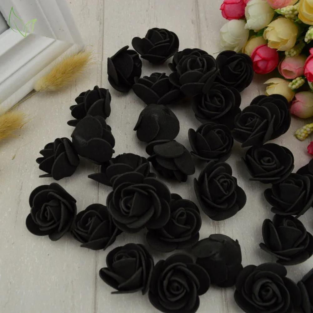 50PCS PE Foam Fake Flower Roses Head Artificial Flowers Cheap Wedding Decoration for Scrapbooking Gift Box Diy Wreath Multi-Use