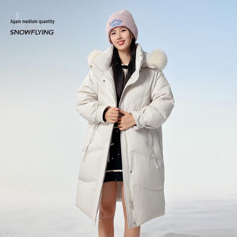 Snow Flying Women's 2025 Mid-length Detachable Fox Fur Hooded Down Jacket