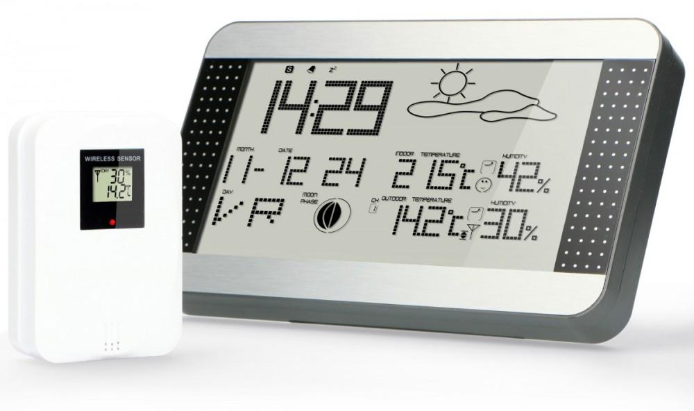 Alecto WS-1700  Weather Station with Wireless Sensor, Silver, Alecto