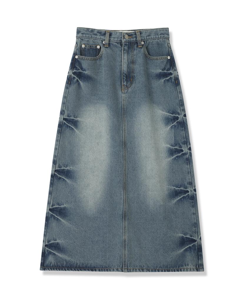 Urban Dress Pinch Long Denim Skirt - 2Col