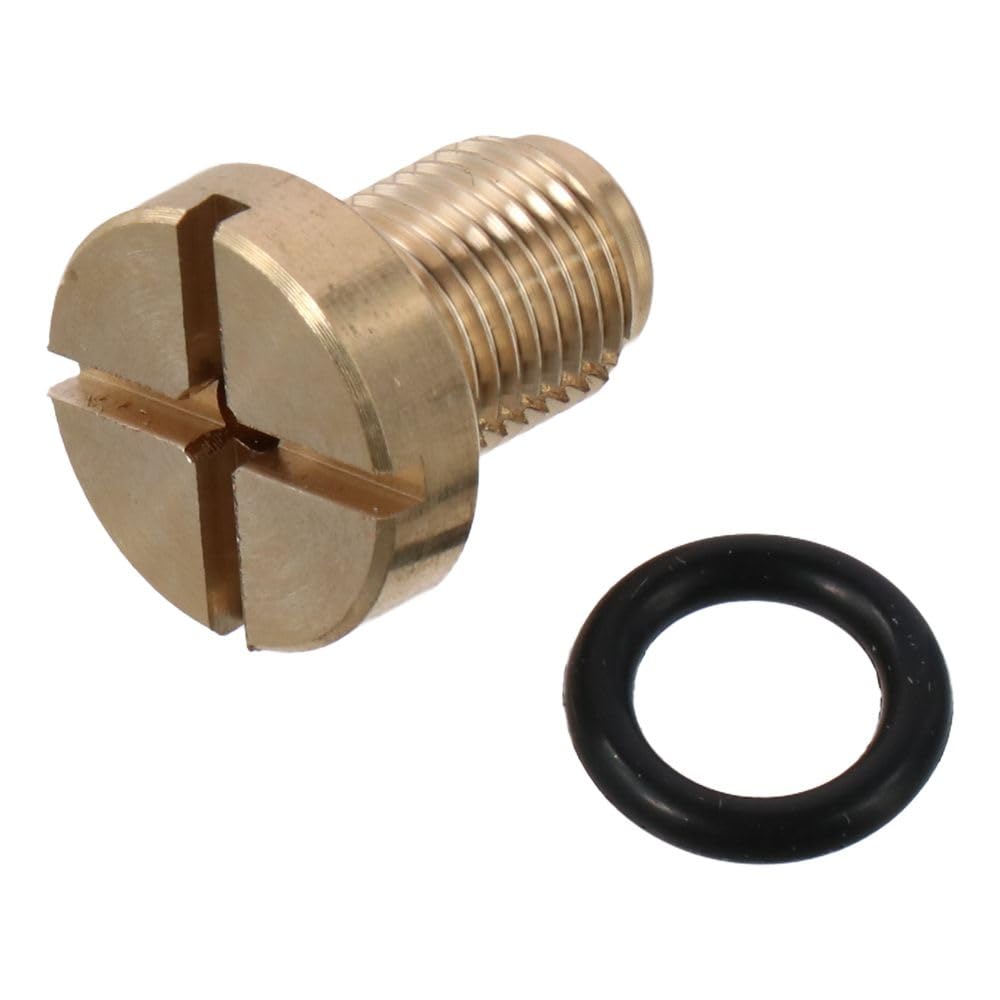 Qicarkey Radiator Expansion Tank Bleeder Screw, Brass Reservoir Plug Bleeder Screw with Rubber