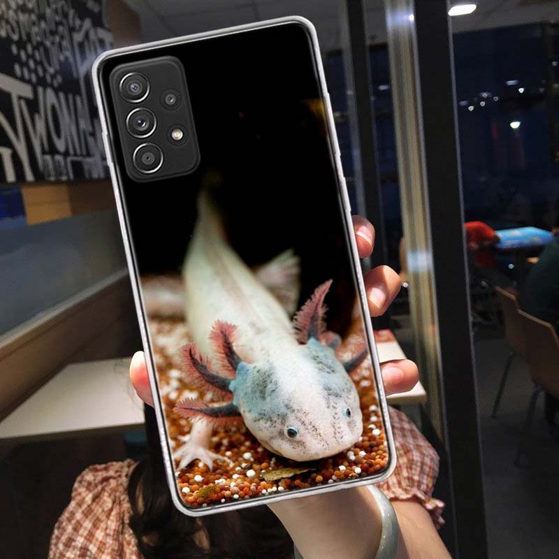 Smiling Salamander Phone Case for Samsung A54 A57 A37 A17 A14 A15 A12 A24 A34 A55 A35 A25 A52S A07 A05S A04S A22 A32 A72 Galaxy Samsung A24