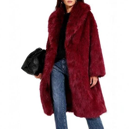 Directly from the manufacturer plush fur coat women's autumn and winter long loose thickened artificial fur coat women's clothing
