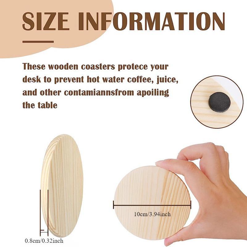 6pcs/set New Household Supply Convenience Unfinished Wood Coasters Round Blank Slices for DIY Architectural Models Drawing Paint