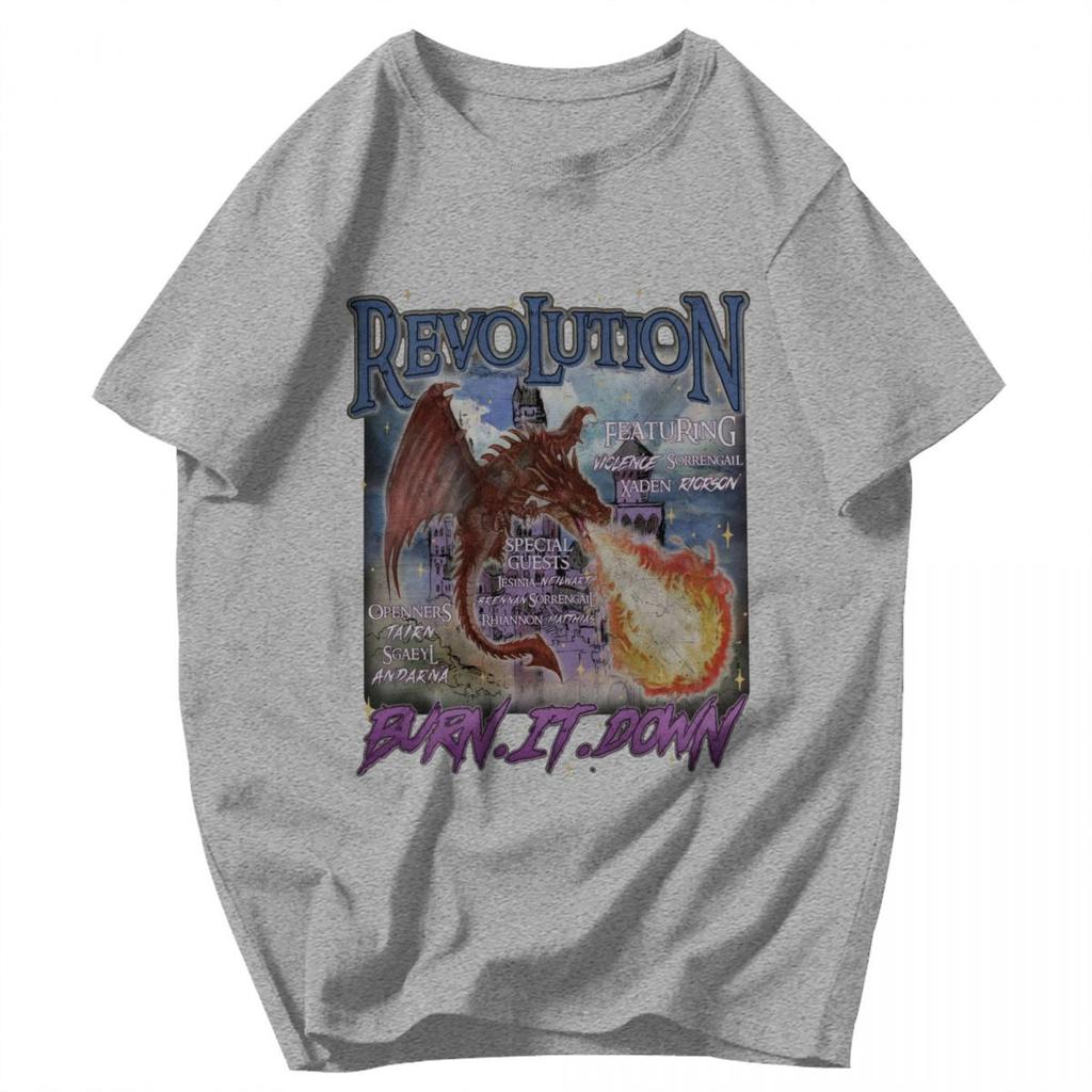 Men T Shirt Iron Flame Fourth Wing Vintage Idea Y2K Graphic Short Sleeve Unisex Clothes T Shirts