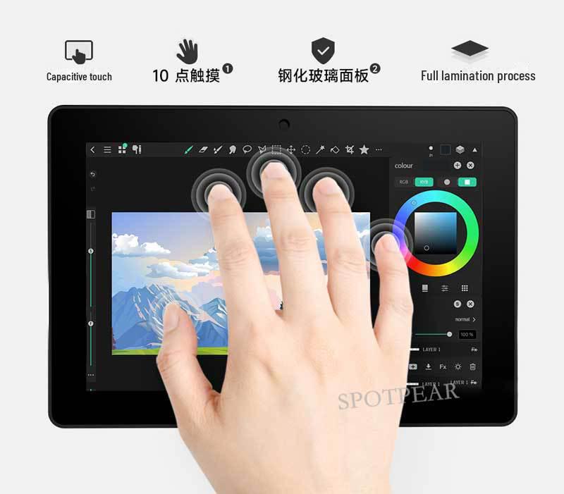 Raspberry Pi 10.1" HMI DSI Touch Display, 1280x800, Compatible with 4B/5 Models