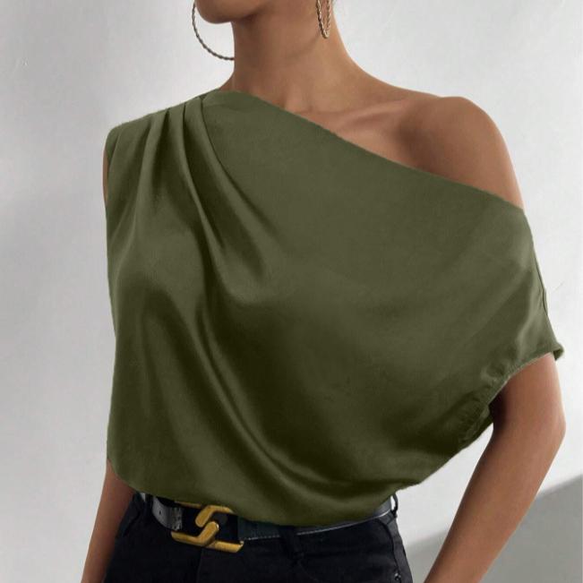Imitation Silk Satin Halter Top 2025 Spring Solid Color Satin Pullover Sleeveless Shirt for Women Wearing Sexy Base Layer Short Top