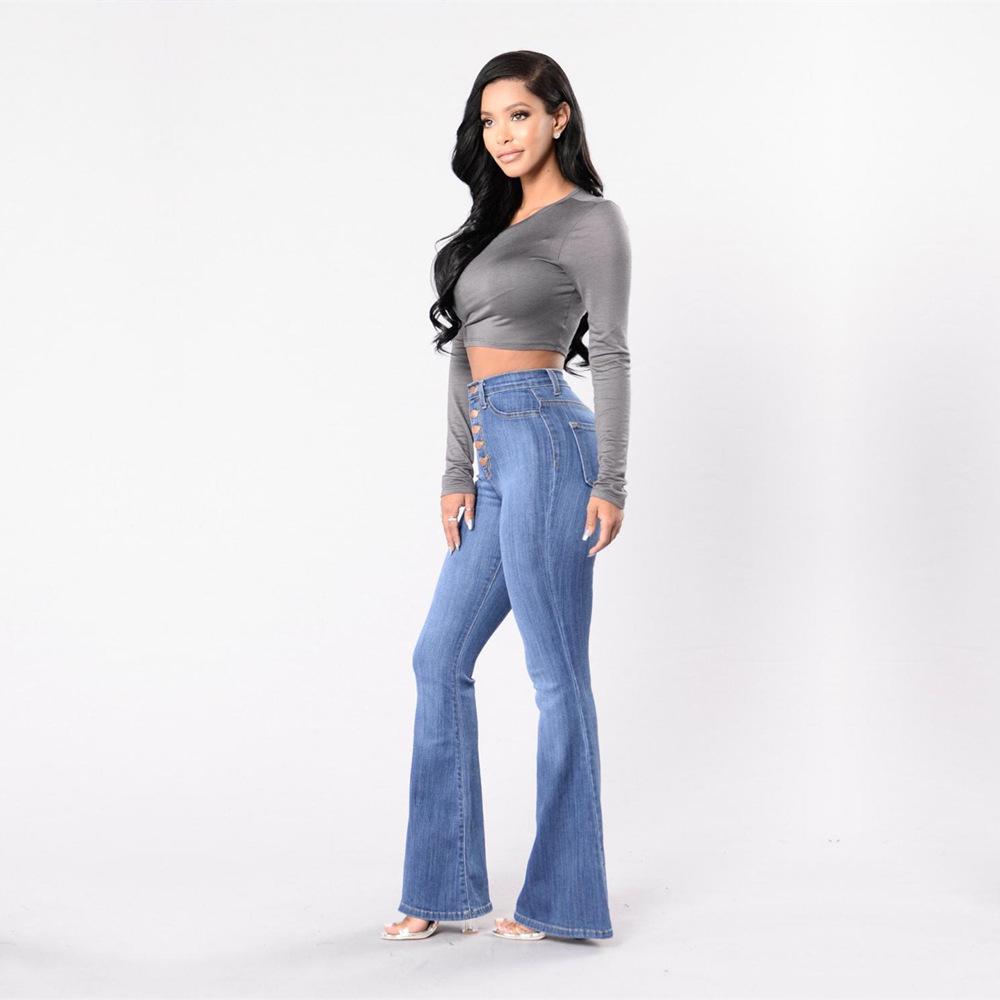 2021 European & American High-Stretch High-Waist Women's Micro Flare Jeans