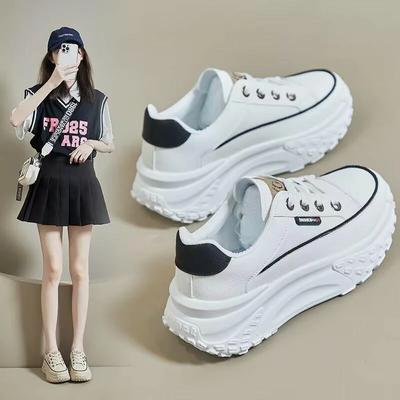 Thick-soled Sneakers White Shoes for Women Spring Casual Shoes Women Height-increase Shoes Woman Leather Sneaker Tenis De Mujer