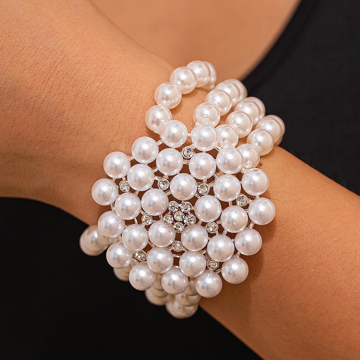 

Европейско-американское ретро многослойное жемчужное ожерелье: Французское колье из бисера для женщин