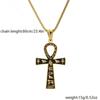 Vintage Waterproof Non-Allergic Stainless Steel Ancient Egyptian Ankh Symbol Pendant Necklace for Men | 18K Gold Plated, Suitable for Daily Wear