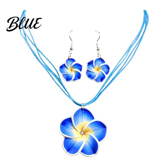 Easy Wear Flower Jewelry 2Pcs/Set Lightweight Floral Set Polymer Clay