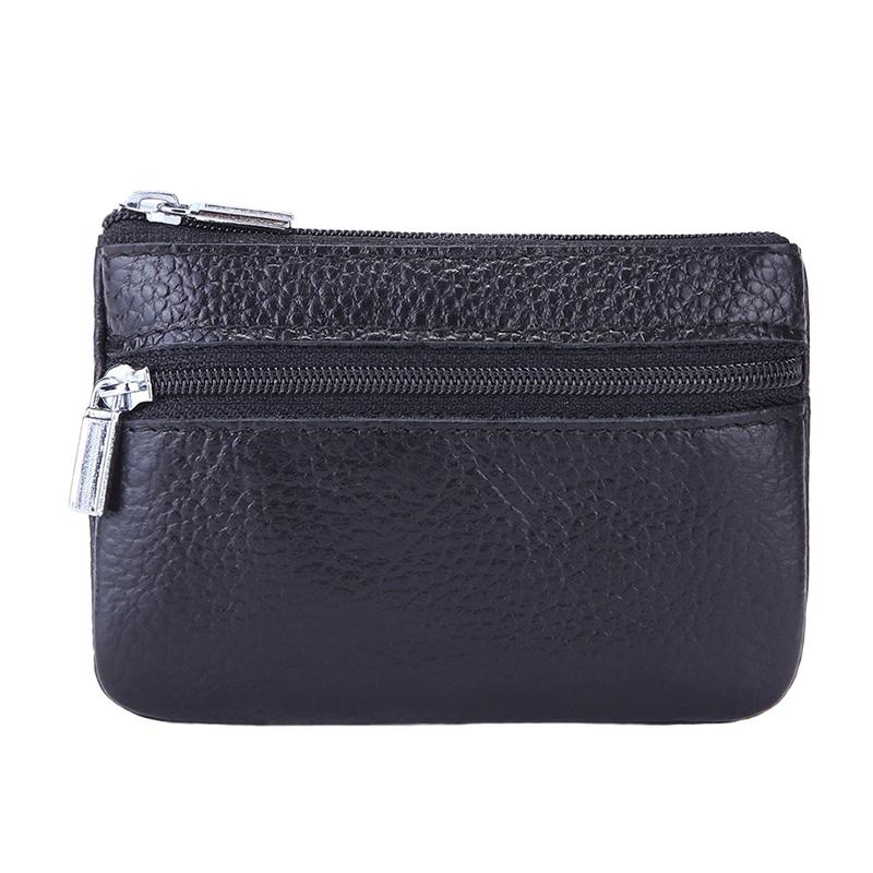 

Leather 2 Zipper Coin Purse Wallet With Card Slots, Coin Organizer, Change Holder,Card Case, Leather Zipper Storage Bag For Men