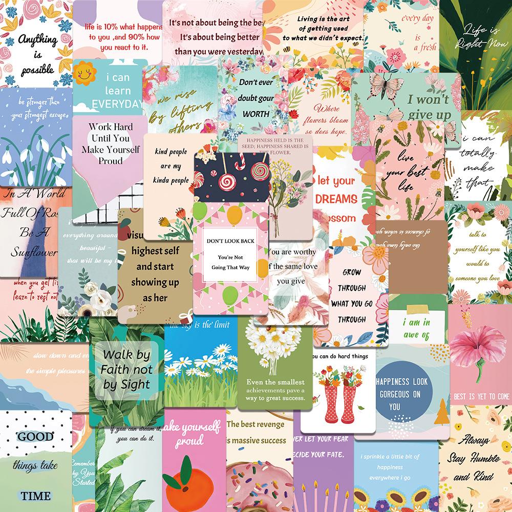 52 Sheets of Encouraging Note Cards, Children's Lunch Box Waterproof Decorative Stickers