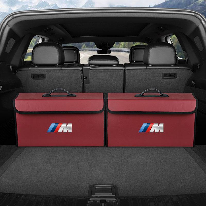 SNLL4 Car Leather Trunk Organizer Foldable Storage Box, For BMW M M2 M3 M5 E46 E90 E60 E36 F90 M3 M5 E87 X3 X5 X6 G30 G32 Accessories