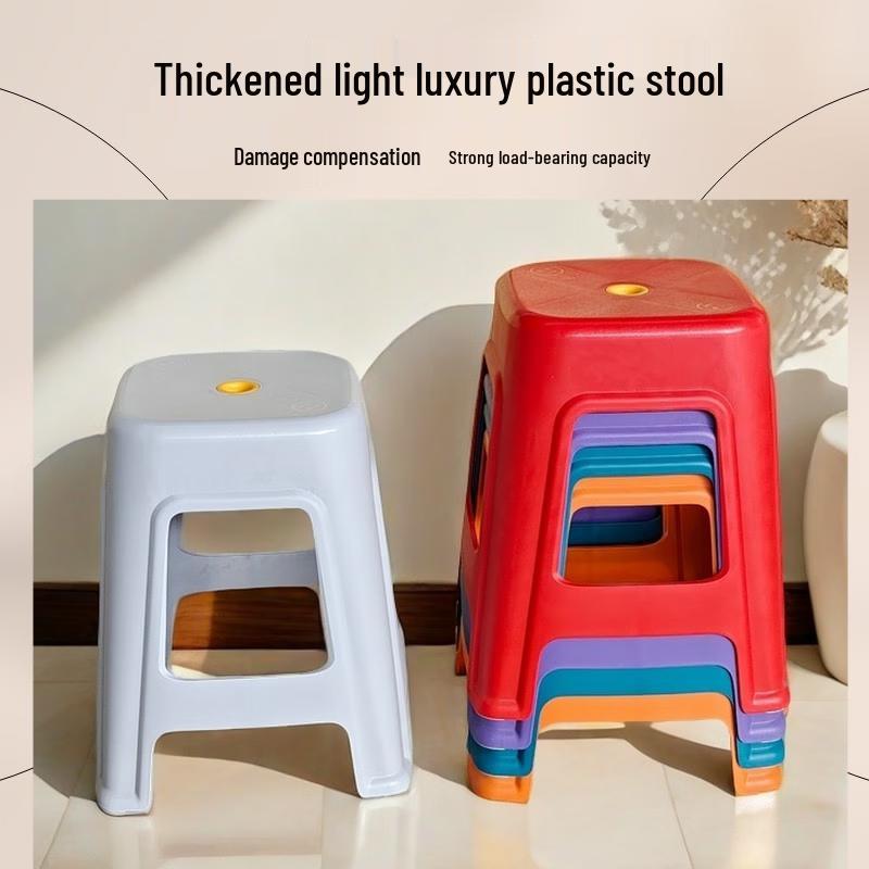 HUIHUADU Large Thickened Non-slip Plastic Square Stool