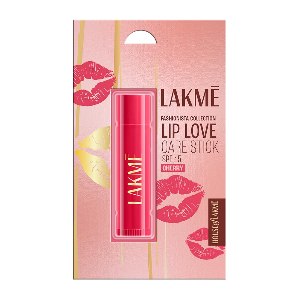 

Lakme Lip Love Care Stick Cherry, with 10% Vitamin E Complex, nourished with Shea & Cocoa Butter and enriched with Almond & Jojoba Oil for 24hr m