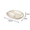 Mino Ware Partitioned Bowl, Large Appetizer Plate, White Karatsu Style, K80015