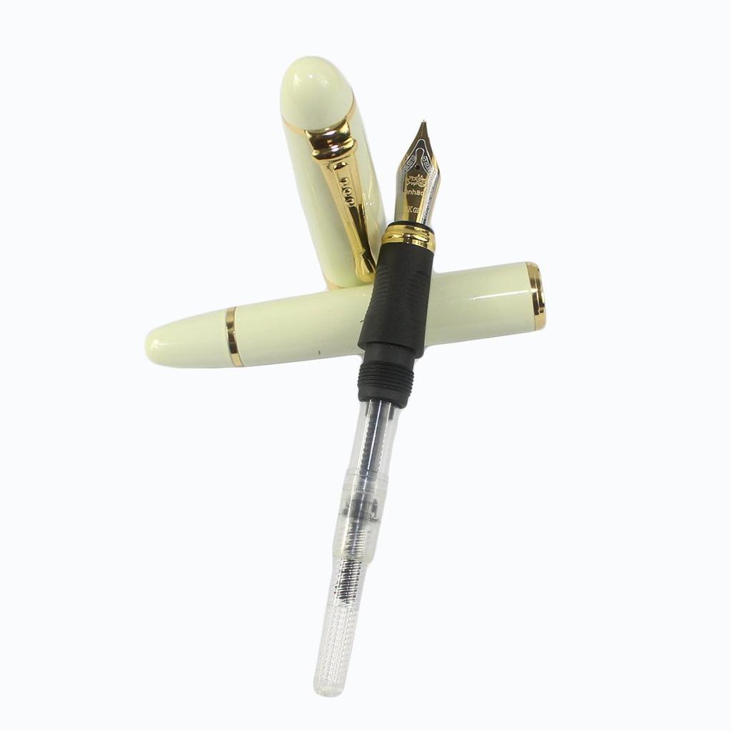 Gullor Fashionable and Elegant Jinhao 450 White Fountain Pen with Golden Clip [Used]