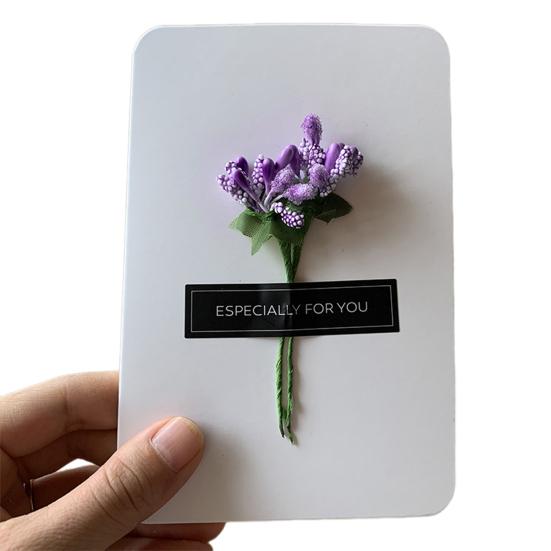 

Artificial Flower Greeting Card with Envelope Creative Birthday Thanksgiving Mother’s Day Card Unique Gift for Loved Ones C белый