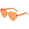 Rimless Heart Shaped Sunglasses, Transparent Candy Color Shades, Unisex Love Eyewear for Festivals, Parties and Daily Streetwear