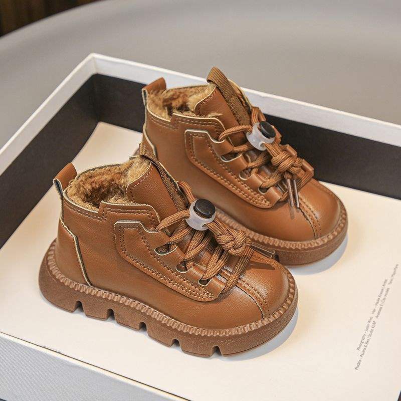 Children's Cotton Shoes Girls Martin Boots Boys Cotton Boots Piled Thickened Baby Cotton Shoes Winter Warm Snow Boots Short Boots