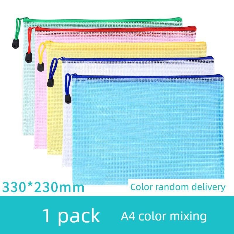 

Large Capacity Folder Information Bag for Students A5 Small Mesh Zipper Bag Stationery Subject Test Paper Storage Bag File Briefbag Zipper Bag Storage [Classic Color-A4 Trial Pack] Random Color 1 Pack