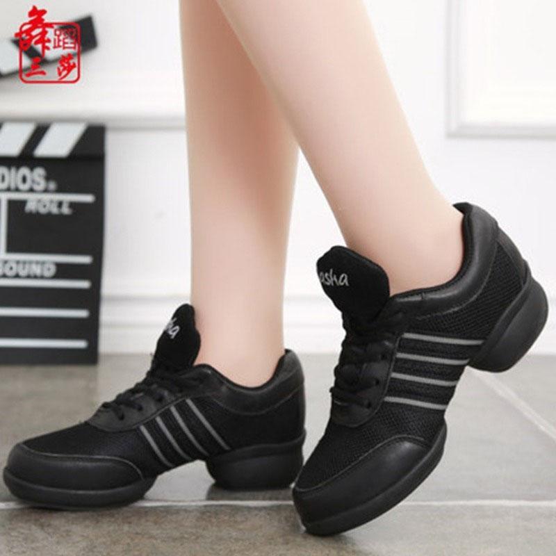 Hot Sale Jazz Dance Shoes for Women Mesh Breathable Sneakers Canvas Shoes Low Heel Soft Sole Latin Modern Dance Training