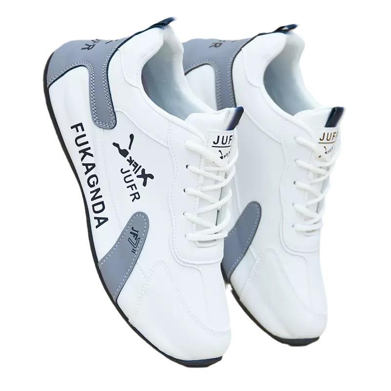 Men's Waterproof Leather Sneakers - Lightweight, Casual, Trendy Shoes for Autumn and Winter Running