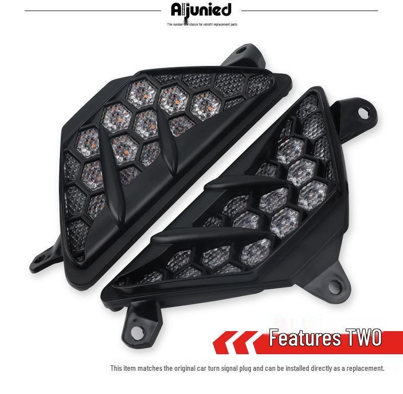 Kawasaki Ninja 650 ZX4R ZX25R LED Turn Signal Rearview Mirrors with Honeycomb Design