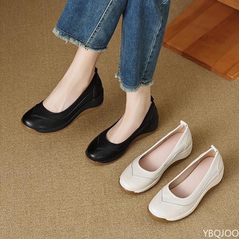 Round Toe Solid Ladies Shoes New Non Slip Women's Flats Casual Solft Sole Mary Jane Shoes Comfortable Loafers Zapatillas Mujer