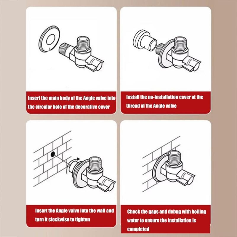 Brass Angle Valves 1/2 Inch High Flows Corrosion Resistant Water Control Valves For Bathroom Kitchen Plumbing Fixtures
